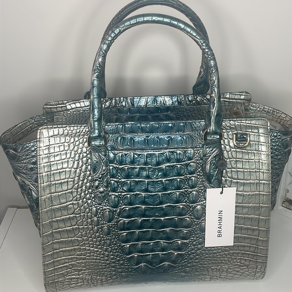 Beautiful Brand New Brahmin Aubree Petrol Ombré Melbourne Genuine Leather Bag - Picture 2 of 3